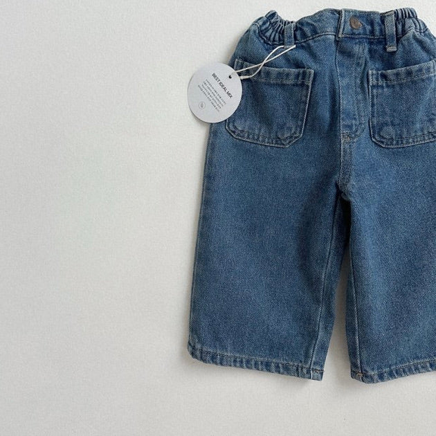 AUTUMN DENIM POCKET PANTS