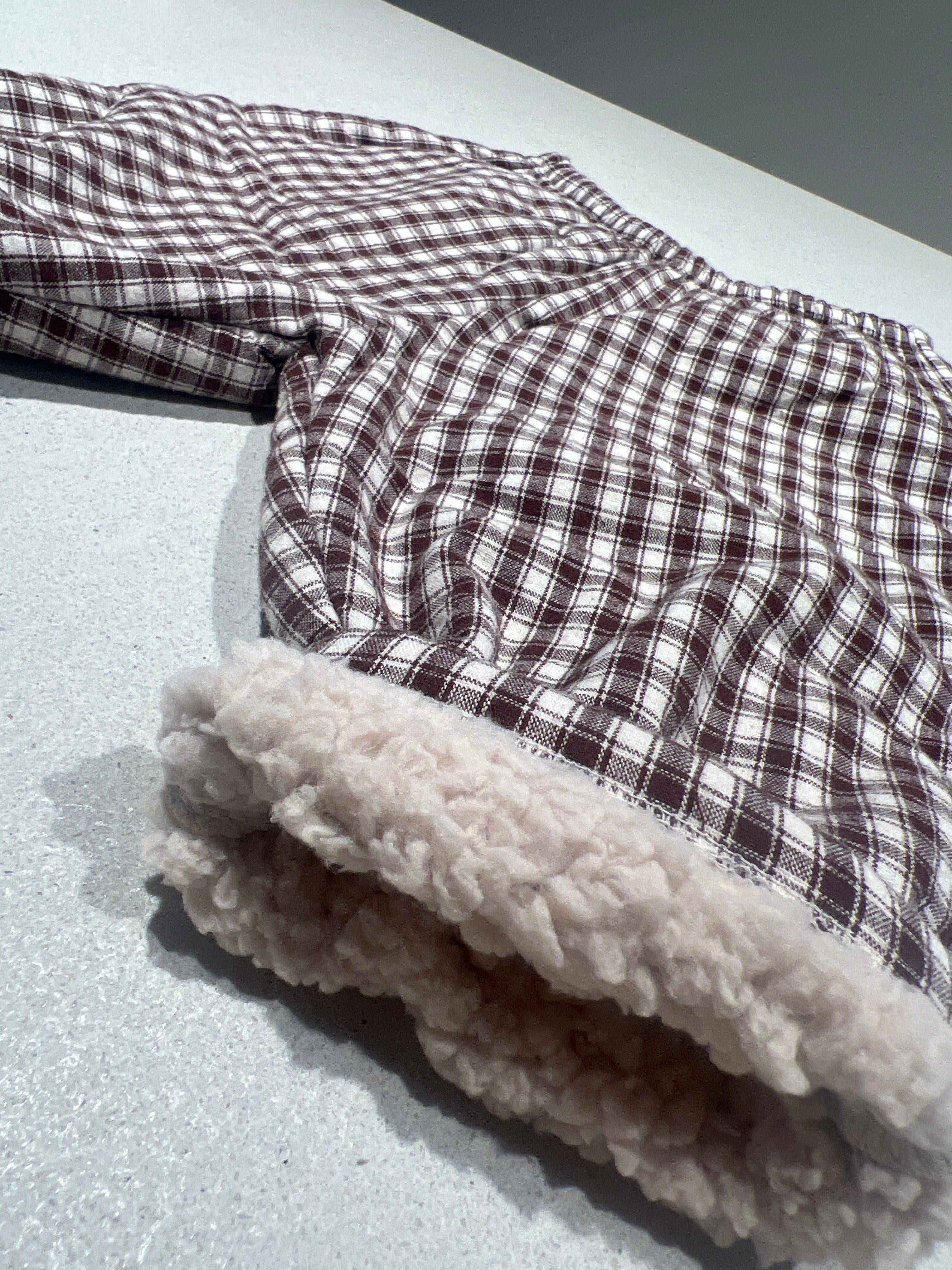 BEBE CHECK FLEECE PANTS