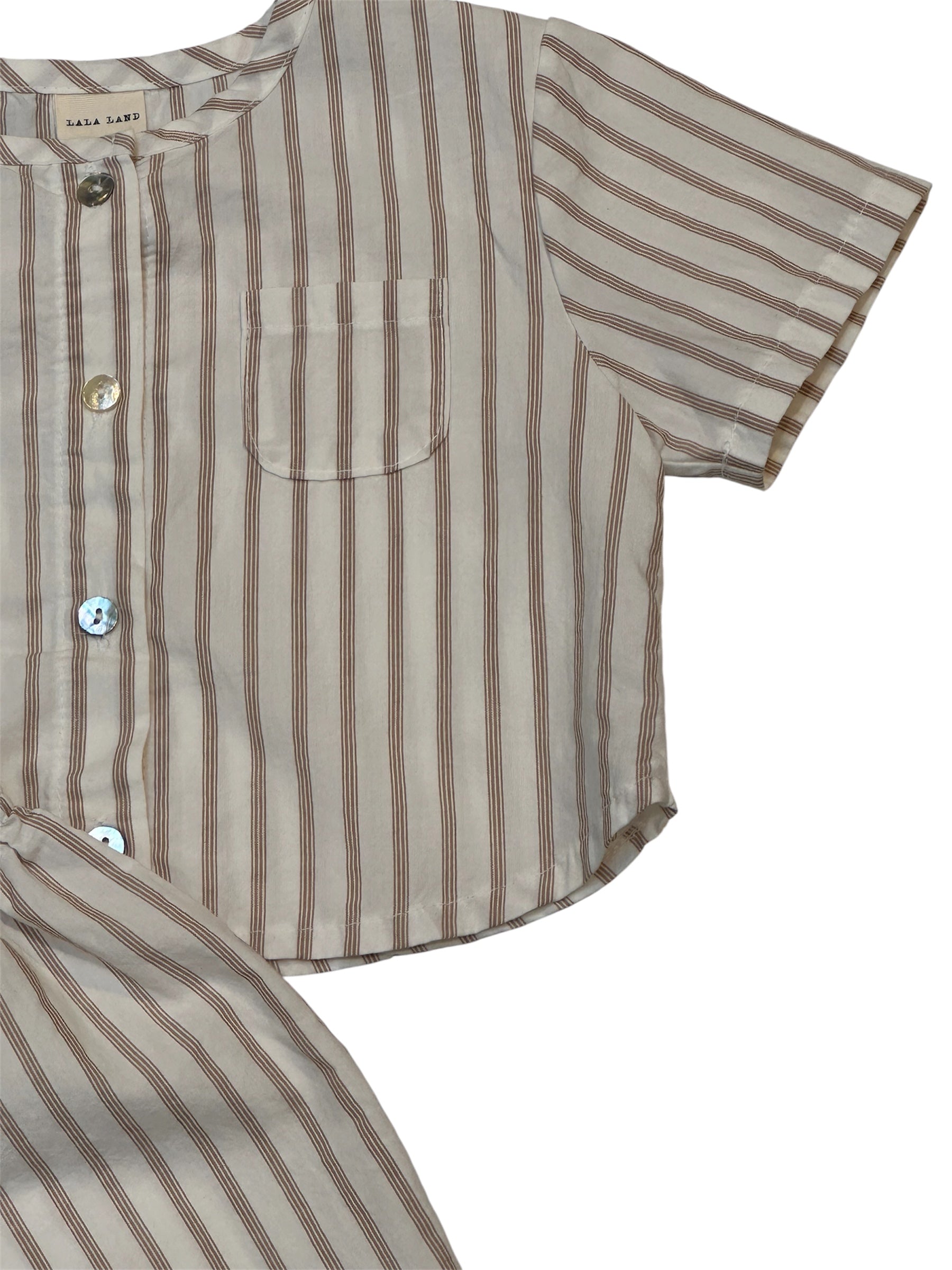 BEBE BEIGE STRIPE SHORT